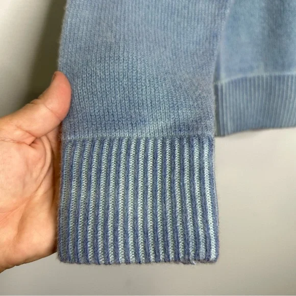 Halo Men’s Blue V-Neck Pullover 100% Cashmere Sweater Size S/M
